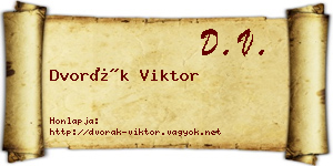 Dvorák Viktor névjegykártya
